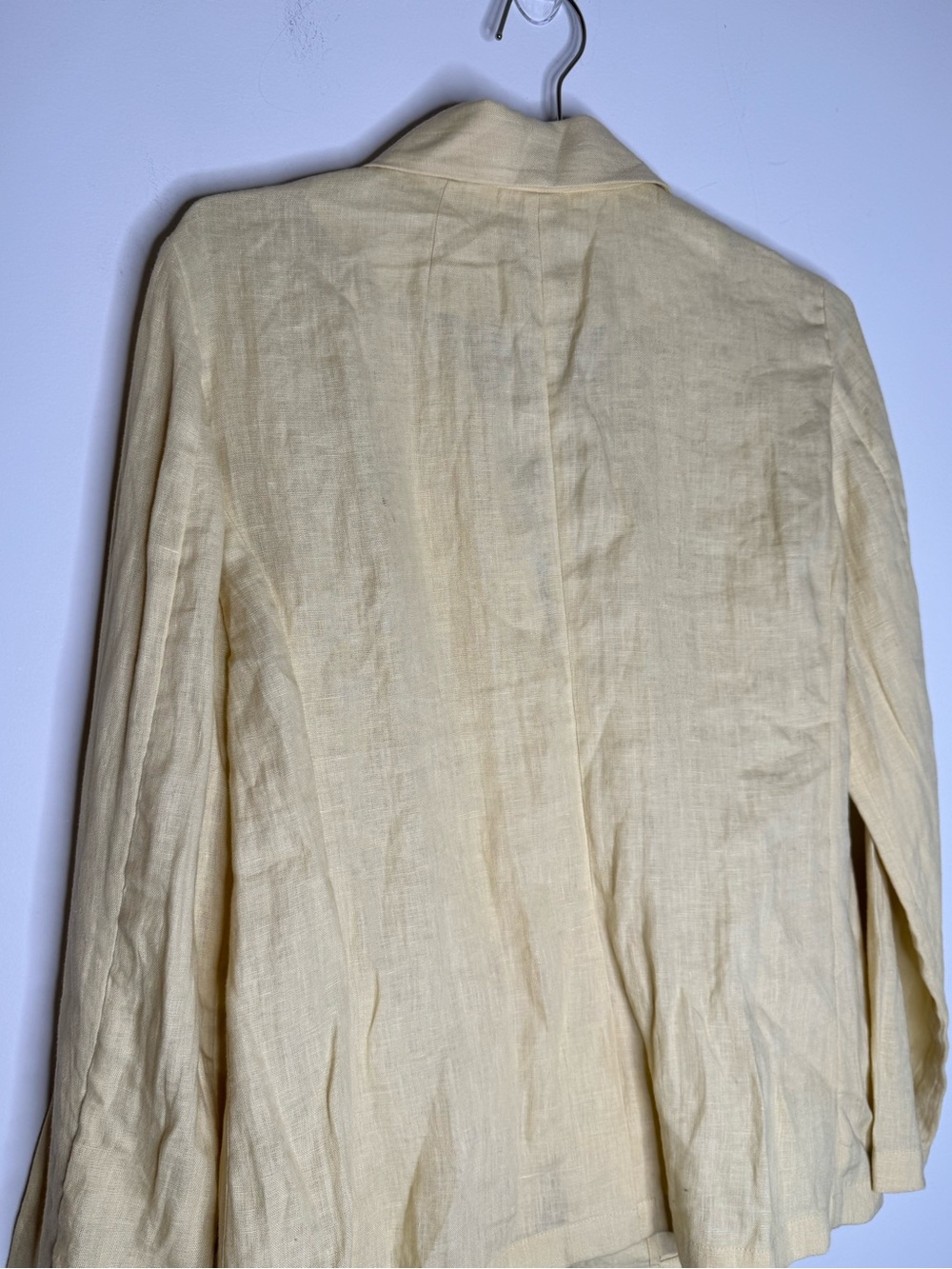 J.Crew Unstructured Parke Blazer Womens Size 6 Linen Jacket V Neck Butter Yellow - Picture 5 of 6